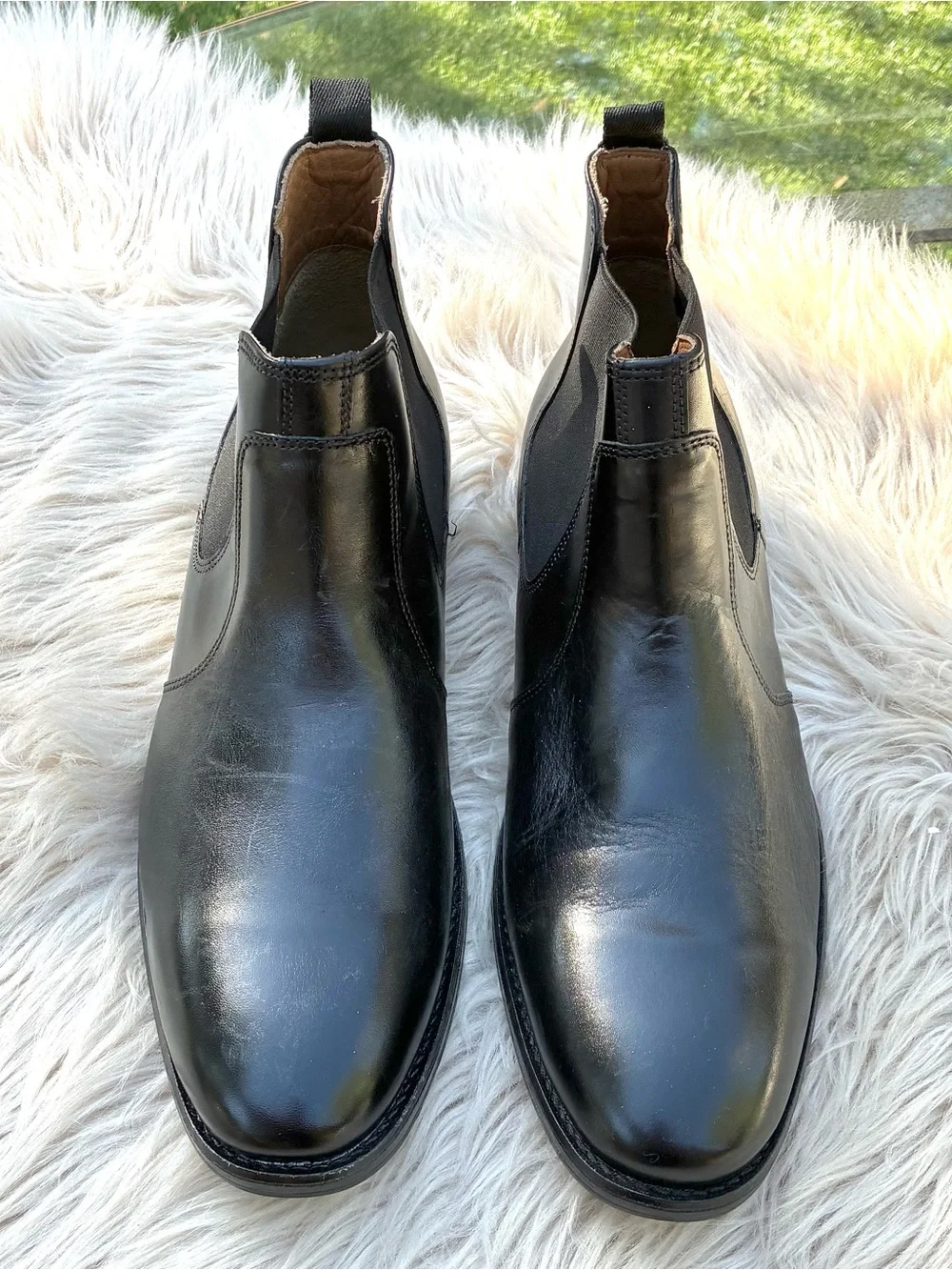 Johnston & Murphy Mens Lewis Black Leather Chelsea Boots Sz 13